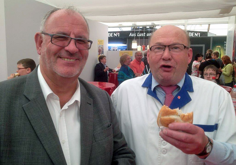 Zwei Heidelberger CDU-Stadträte auf dem Mannheimer Maimarkt 2014: Werner Pfisterer und Otto Wickenhäuser.