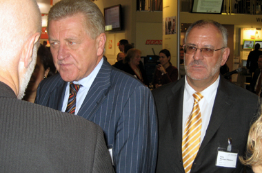 Foto Werner Pfisterer MdL gemeinsam mit Wirtschaftsminister Ernst Pfister auf der CeBIT 2008